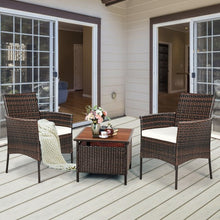 Load image into Gallery viewer, 2 Pieces Rattan Arm Dining Chair Cushioned Sofa Furniture Patio
