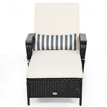 Load image into Gallery viewer, PE Rattan Armrest Chaise Lounge Chair with Adjustable Pillow
