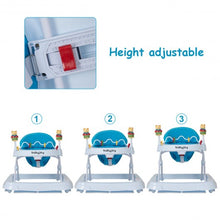 Load image into Gallery viewer, Adjustable Height Removable Folding Portable Baby Walker-Blue
