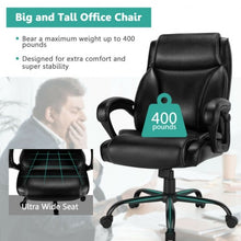 Load image into Gallery viewer, 400 Pounds Big and Tall Adjustable High Back Leather Office Chair Task Chair
