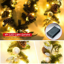 Load image into Gallery viewer, 9ft Pre-Lit Artificial Christmas Garland with LED Lights
