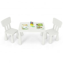 Load image into Gallery viewer, 3-Piece Toddler Multi Activity Play Dining Study Kids Table and Chair Set-White
