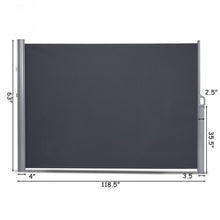 Load image into Gallery viewer, 118.5&quot; x 63&quot; Patio Retractable Folding Side Awning Screen Privacy Divider
