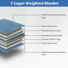 Load image into Gallery viewer, 15 lbs 60&quot; x 80&quot; Heavy Weighted Blanket Natural Bamboo Fabric Soft Breathable
