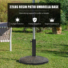 Load image into Gallery viewer, 22Lbs Patio Resin Umbrella Base with Wicker Style for Outdoor Use
