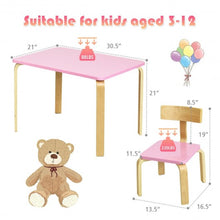 Load image into Gallery viewer, 3 Piece Kids Wooden Activity Table and 2 Chairs Set-Pink
