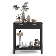 Load image into Gallery viewer, 2 Drawers Accent Console Entryway Storage Shelf-Black
