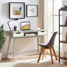 Load image into Gallery viewer, Stylish Computer Desk Workstation with 2 Drawers and Solid Wood Legs-Oak
