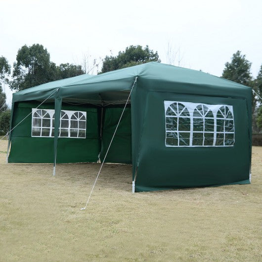 10' x 20' Total Iron Folding Wedding Tent with Cloth-Green