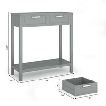 Load image into Gallery viewer, 2 Drawers Accent Console Entryway Storage Shelf-Gray
