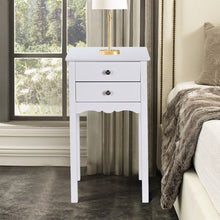 Load image into Gallery viewer, Side Table End Accent Table w/ 2 Drawers-White
