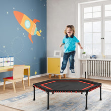 Load image into Gallery viewer, 50&quot; Hexagonal Fitness Trampoline Exercise Rebounder with Pad-Red
