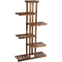 Load image into Gallery viewer, 6 Tier Garden Wooden Shelf Storage Plant Rack Stand
