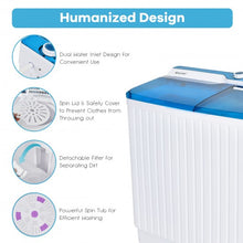 Load image into Gallery viewer, Portable Semi-automatic Washing Machine with Built-in Drain Pump-Blue
