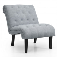 Load image into Gallery viewer, Upholstered Tufted Lounge Chair with Wood Leg-Light Gray
