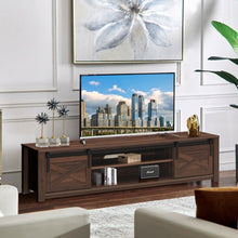 Load image into Gallery viewer, 65&quot; Flat Sliding Barn Door TV Stand-Brown
