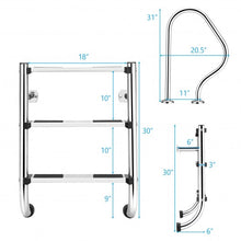 Load image into Gallery viewer, Split Swimming Pool Ladder Stainless Steel 3-Step Ladder and 2 Handrails
