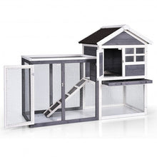 Load image into Gallery viewer, Outdoor Wooden Rabbit hutch-Gray
