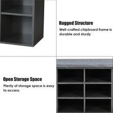 Load image into Gallery viewer, 10-Cube Organizer  Entryway Padded Shoe Storage Bench-Gray
