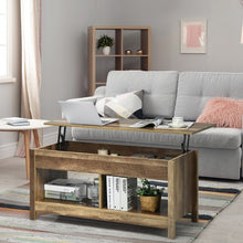 Load image into Gallery viewer, Lift Top Coffee Table with Hidden Storage Compartment and Lower Shelf for Study Room-Oak
