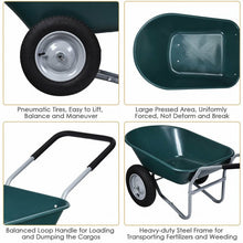 Load image into Gallery viewer, 2 Tire Wheelbarrow Garden Cart Heavy-duty Dolly Utility Cart
