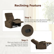 Load image into Gallery viewer, Recliner Chair Single Sofa Lounger with Arm Storage and Cup Holder for Living Room-Coffee
