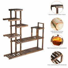 Load image into Gallery viewer, 7-Tier Flower Wood Stand Plant Display Rack Storage Shelf
