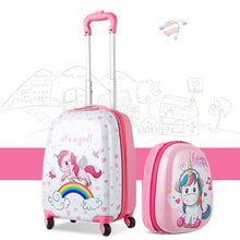 Load image into Gallery viewer, 2 Pcs Kids Luggage Set 12&quot; Backpack and 16&quot; Kid Carry on Suitcase with Wheels
