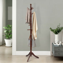 Load image into Gallery viewer, Adjustable Free Standing Wooden Coat Rack-Brown
