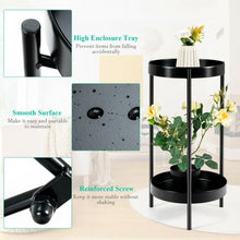 Load image into Gallery viewer, 2 Tier Mid Century Modern Metal Plant Stand-Black
