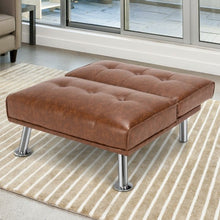 Load image into Gallery viewer, Single Sofa Lounge Chair with Metal Legs and Adjustable Backrest-Brown
