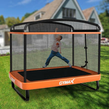 Load image into Gallery viewer, 6 Feet Kids Entertaining Trampoline with Swing Safety Fence-Orange
