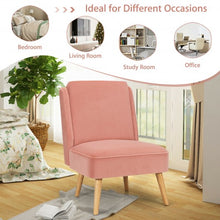 Load image into Gallery viewer, Velvet Accent Chair with Rubber Wood Legs for Living Room-Pink
