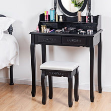 Load image into Gallery viewer, Vanity Stool Makeup Bench Dressing Stool-Black
