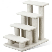 Load image into Gallery viewer, 4-Step Pet Stairs Carpeted Ladder Ramp Scratching Post Cat Tree Climber
