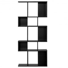 Load image into Gallery viewer, 5 Cubes Ladder Shelf Corner Bookshelf Display Rack Bookcase-Black
