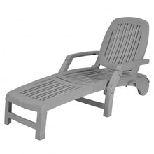 Load image into Gallery viewer, Adjustable Patio Sun Lounger with Weather Resistant Wheels-Gray
