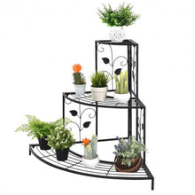 Load image into Gallery viewer, 3 Tier Floral Corner Metal Plant Pot Rack
