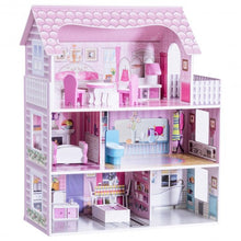 Load image into Gallery viewer, 28&quot; Pink Dollhouse w/ Furniture
