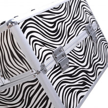 Load image into Gallery viewer, 14&quot; x 9&quot; x 10&quot; Aluminum Makeup Case Cosmetic Organizer-Zebra
