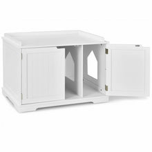 Load image into Gallery viewer, Cat Litter Box Wooden Enclosure Pet House Sidetable Washroom-White
