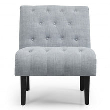 Load image into Gallery viewer, Upholstered Tufted Lounge Chair with Wood Leg-Light Gray
