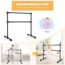 Load image into Gallery viewer, 4 Feet Portable Double Freestanding Barre Dancing Stretching-Black
