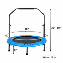 Load image into Gallery viewer, Mini Rebounder Trampoline with Adjustable Hand Rail
