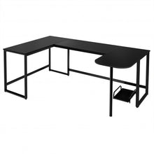 Load image into Gallery viewer, 79&quot; U-Shaped Computer Desk with CPU Stand for Home Office -Black
