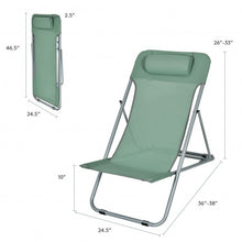 Load image into Gallery viewer, Portable Beach Chair Set of 2 with Headrest -Green
