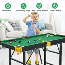 Load image into Gallery viewer, 47&quot; Folding Billiard Table Pool Game Table with Cues and Brush Chalk -Green
