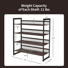 Load image into Gallery viewer, Adjustable to Flat or Slant Shoe Organizer Stand-4-Tier
