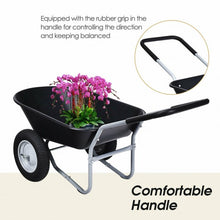 Load image into Gallery viewer, 2 Tire Wheelbarrow Garden Cart Heavy-duty Dolly Utility Cart-Black
