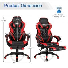 Load image into Gallery viewer, Adjustable Gaming Chair with Footrest for Home Office-Red
